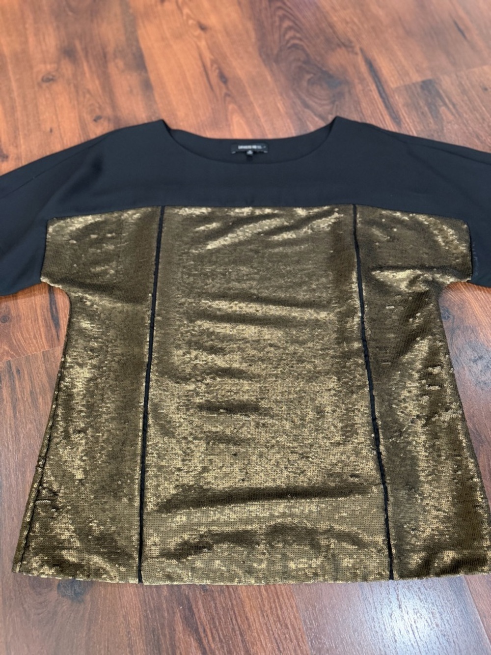 LAFAYETTE 148 Maryanne Gold Sequin Top Blouse Shirt Size M Medium MSRP $518